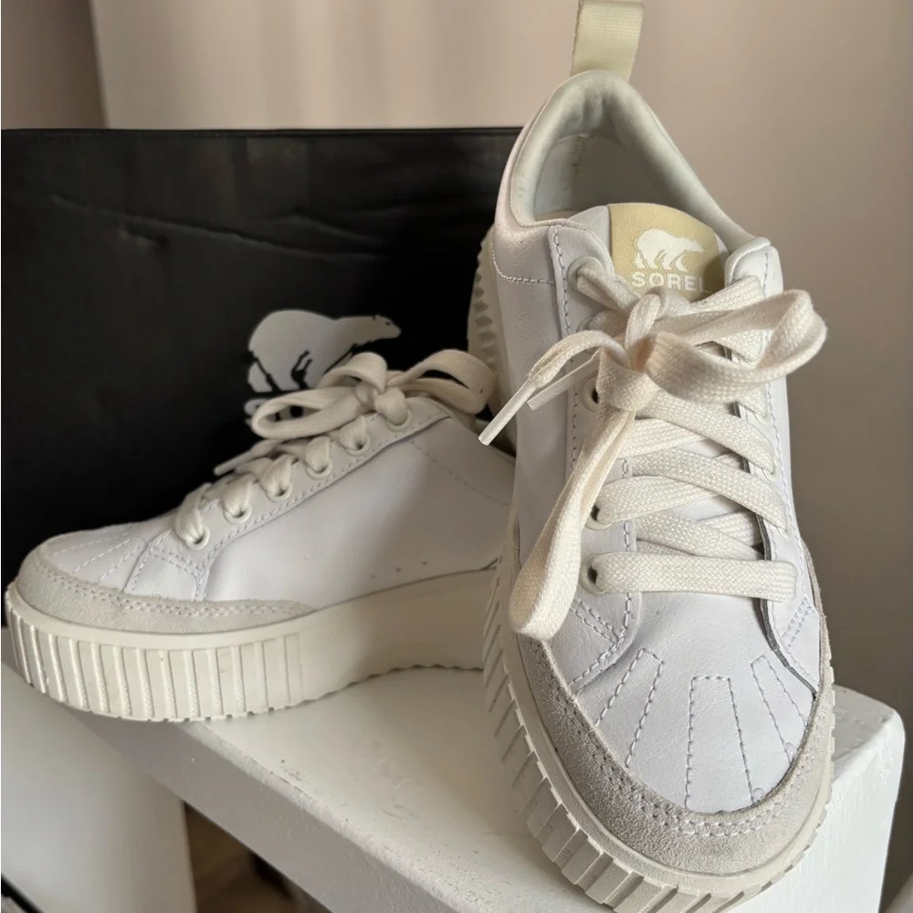 Sorel Cream White Platform Sneakers